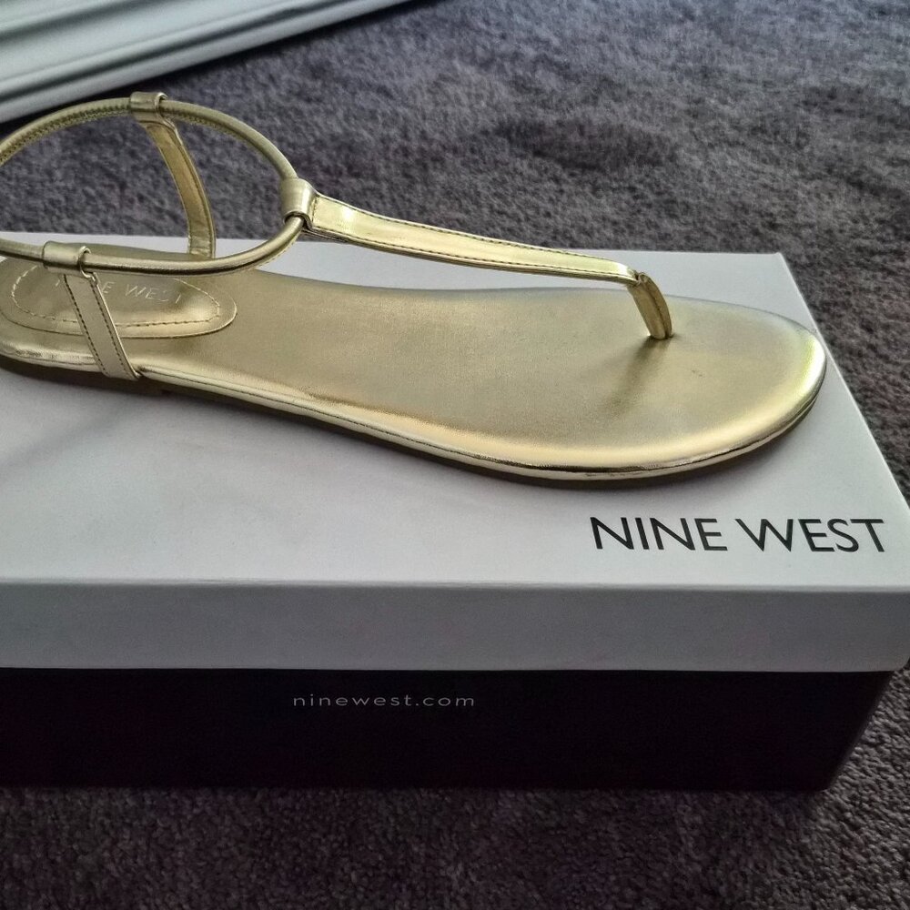 Nine West: Gold Sandals Never Worn in Original Box Size 11